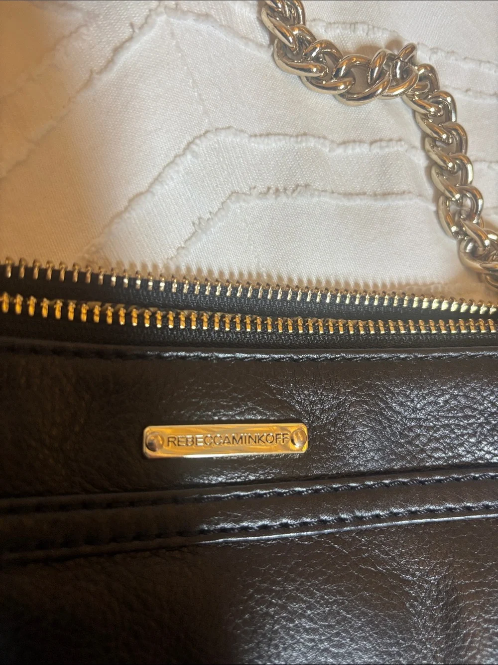 Rebecca Minkoff Black Leather Chain Strap Crossbody Bag